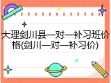 大理剑川县一对一补习班价格(剑川一对一补习价)