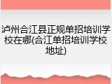 泸州合江县正规单招培训学校在哪(合江单招培训学校地址)