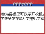 犍为县哪里可以学开挖机?学费多少?(犍为学挖机学费)