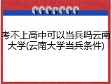 考不上高中可以当兵吗云南大学(云南大学当兵条件)