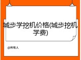 城步学挖机价格(城步挖机学费)