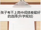孩子考不上高中成绩差最好的选择(升学规划)