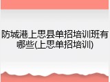 防城港上思县单招培训班有哪些(上思单招培训)