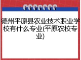 德州平原县农业技术职业学校有什么专业(平原农校专业)