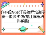 齐齐哈尔龙江县编程培训学费一般多少钱(龙江编程培训学费)