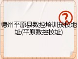 德州平原县数控培训技校地址(平原数控校址)