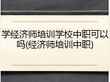 学经济师培训学校中职可以吗(经济师培训中职)