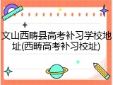 文山西畴县高考补习学校地址(西畴高考补习校址)