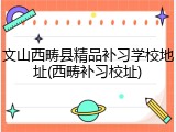 文山西畴县精品补习学校地址(西畴补习校址)