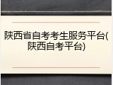 陕西省自考考生服务平台(陕西自考平台)