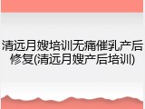 清远月嫂培训无痛催乳产后修复(清远月嫂产后培训)