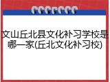 文山丘北县文化补习学校是哪一家(丘北文化补习校)