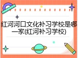 红河河口文化补习学校是哪一家(红河补习学校)