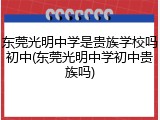 东莞光明中学是贵族学校吗初中(东莞光明中学初中贵族吗)