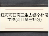 红河河口高三生去哪个补习学校(河口高三补习)