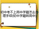 初中考不上高中学籍怎么办理手续(初中学籍转高中)