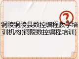 铜陵铜陵县数控编程教学培训机构(铜陵数控编程培训)