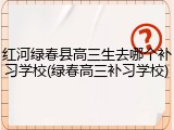 红河绿春县高三生去哪个补习学校(绿春高三补习学校)
