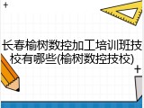 长春榆树数控加工培训班技校有哪些(榆树数控技校)