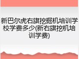 新巴尔虎右旗挖掘机培训学校学费多少(新右旗挖机培训学费)