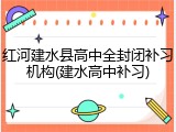 红河建水县高中全封闭补习机构(建水高中补习)