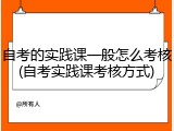自考的实践课一般怎么考核(自考实践课考核方式)