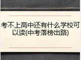 考不上高中还有什么学校可以读(中考落榜出路)