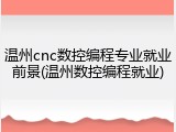 温州cnc数控编程专业就业前景(温州数控编程就业)