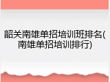 韶关南雄单招培训班排名(南雄单招培训排行)