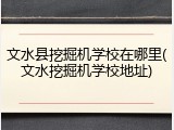 文水县挖掘机学校在哪里(文水挖掘机学校地址)