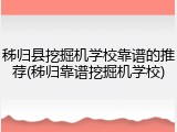 秭归县挖掘机学校靠谱的推荐(秭归靠谱挖掘机学校)