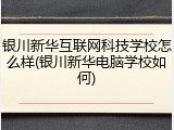 银川新华互联网科技学校怎么样(银川新华电脑学校如何)