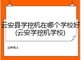 云安县学挖机在哪个学校好(云安学挖机学校)