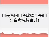 山东省内自考成绩合并(山东自考成绩合并)