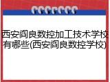 西安阎良数控加工技术学校有哪些(西安阎良数控学校)