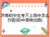 济南初中生考不上高中怎么办呢(初中落榜出路)