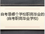 自考是哪个学校职高毕业的(自考职高毕业学校)