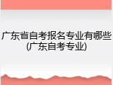 广东省自考报名专业有哪些(广东自考专业)
