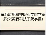 黄石应用科技职业学院学费多少(黄石科技职院学费)