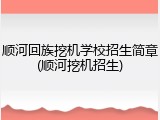 顺河回族挖机学校招生简章(顺河挖机招生)