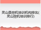 灵山县挖机培训机构排名(灵山挖机培训排行)