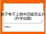 孩子考不上高中还能怎么办(升学出路)