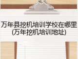 万年县挖机培训学校在哪里(万年挖机培训地址)
