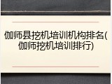 伽师县挖机培训机构排名(伽师挖机培训排行)