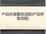 产后恢复服务流程(产后修复流程)
