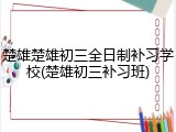 楚雄楚雄初三全日制补习学校(楚雄初三补习班)