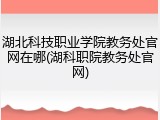 湖北科技职业学院教务处官网在哪(湖科职院教务处官网)
