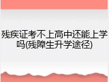残疾证考不上高中还能上学吗(残障生升学途径)
