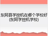 东阿县学挖机在哪个学校好(东阿学挖机学校)