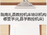 陇南礼县数控机床培训机构哪里学(礼县学数控机床)
